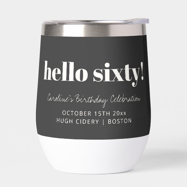 Bold Black White Modern 60th Birthday Custom  (Gauche)