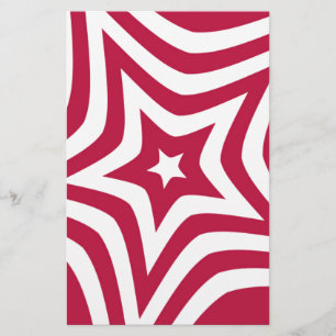 Bold & Bright Red & White Star dans un Motif vecto