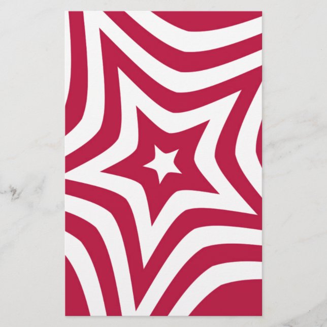 Bold & Bright Red & White Star dans un Motif vecto (Devant)