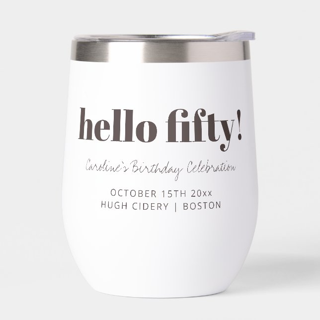 Bold Brun Blanc Moderne Anniversaire 50 Ans Person (Gauche)