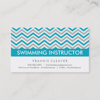 BOLD CHEVRON CARTE DE VISITE :: bleu aqua moderne