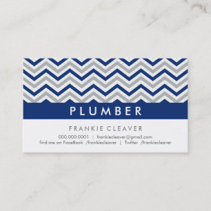 BOLD CHEVRON CARTE DE VISITE :: bleu marine modern