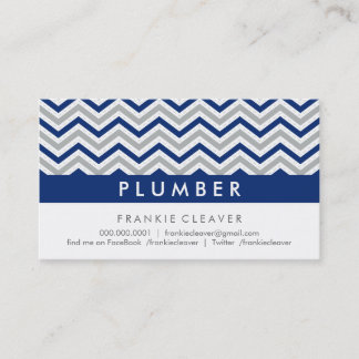 BOLD CHEVRON CARTE DE VISITE :: bleu marine modern