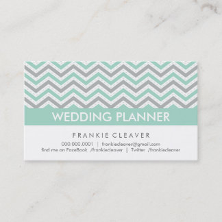BOLD CHEVRON CARTE DE VISITE :: menthe pastel mode