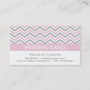 BOLD CHEVRON CARTE DE VISITE :: rose pastel modern