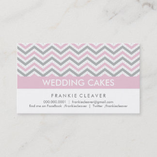 BOLD CHEVRON CARTE DE VISITE :: rose pastel modern