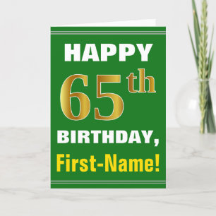Bold, Green, Faux Gold 65e anniversaire avec carte