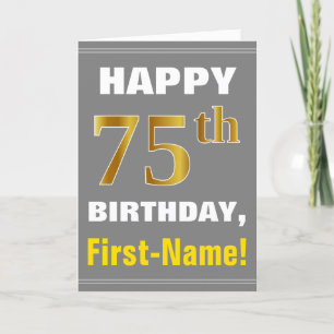 Bold, Grey, Faux Gold 75e anniversaire avec carte 