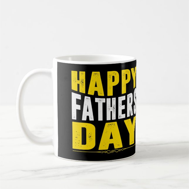Bold Happy Father's Day Typographic Coffee Mug (Gauche)