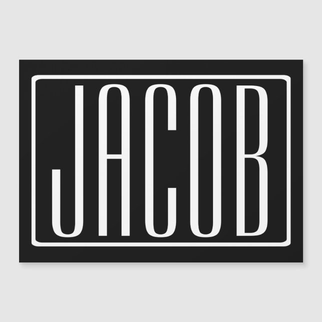 Bold & Modern Your name or Word | White On Black (Devant)