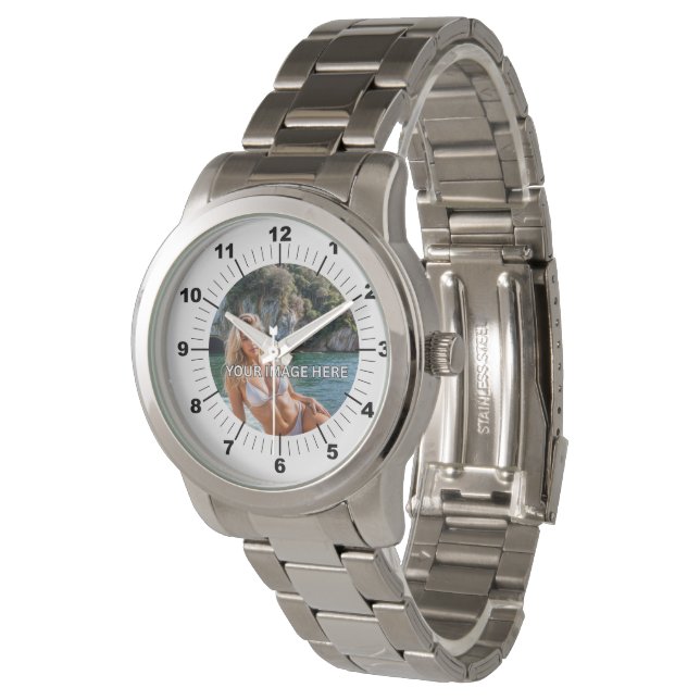 BOLD! ⚪ Montre bracelet argentée oversize (Incliné)