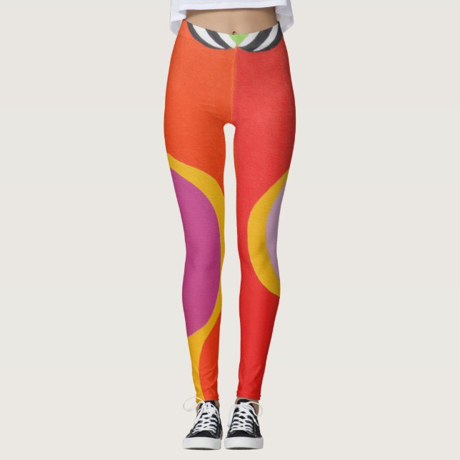 Bold Orange & Yellow Art Leggings (Devant)