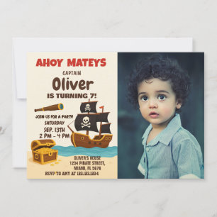 Bold Pirate Adventure Anniversaire Invitation
