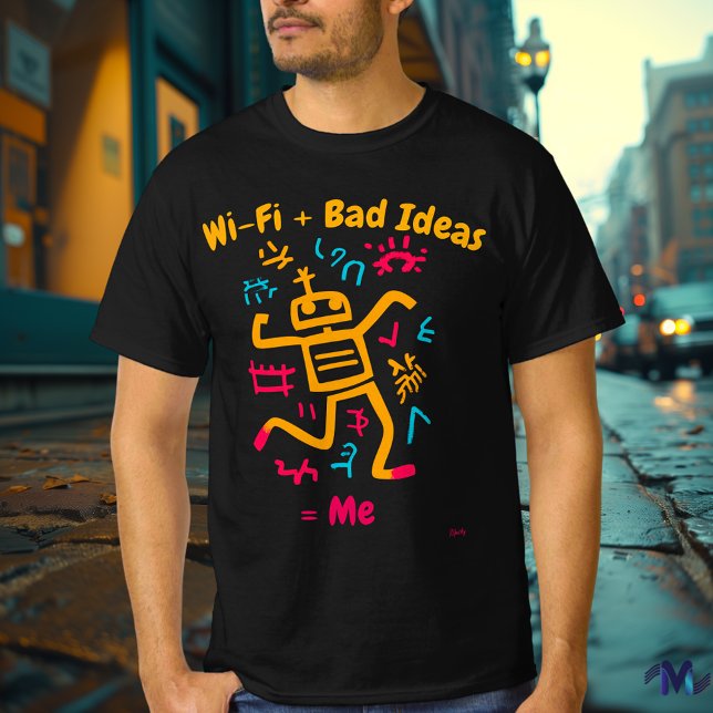 Bold Pop Art Tech Humour Robot T-shirt (Créateur téléchargé)