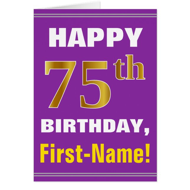 Bold, Purple, Faux Gold 75e anniversaire avec cart (Devant)