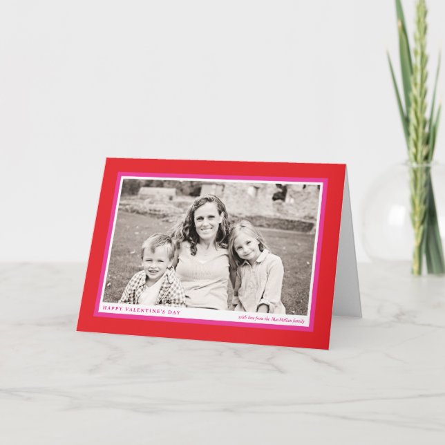 Bold Red Frame Valentine's Day Carte photo (Devant)