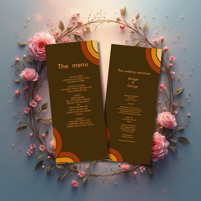 Bold Retro 1970s menu Mariage (Créateur téléchargé)