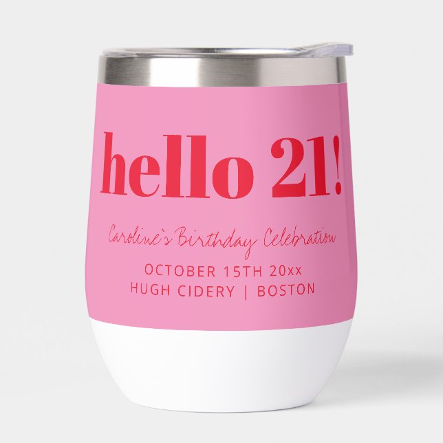 Bold Rose Rouge Moderne 21e Anniversaire Personnal (Gauche)