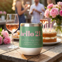 Bold Rose Vert Moderne Anniversaire 21 Personnalis