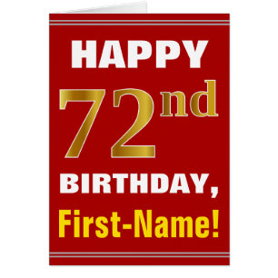 Bold, Rouge, Faux Gold 72e anniversaire avec carte
