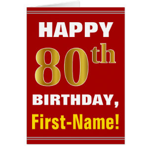 Bold, Rouge, Faux Gold 80e anniversaire avec carte