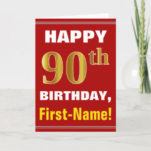 Bold, Rouge, Faux Gold 90e anniversaire avec carte