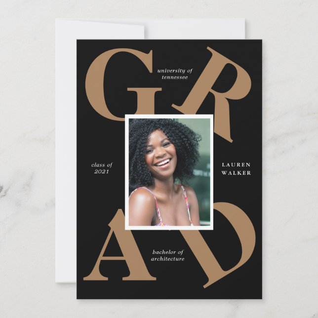 bold script couleurs de l'école faire-part (Devant)