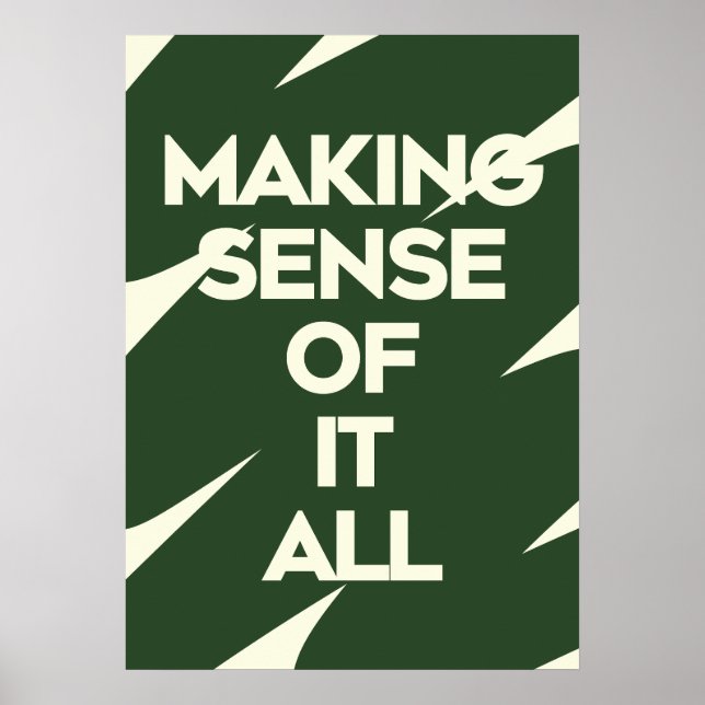 Bold Typography Poster Dark Green Quote Print (Devant)