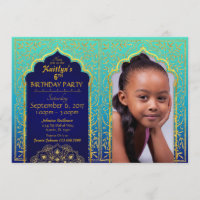 Bollywood Arabian Nights Birthday Invitation Card