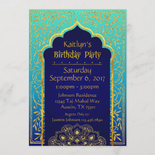 Bollywood Arabian Nights Invitation Card Anniversa