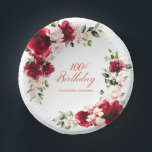 Bols En Carton 100e fête d'anniversaire Rouge rose floral personn<br><div class="desc">De jolies roses rouges et des pivoines roses rousses décorent ce bol de papier couché de 100e anniversaire. Deux belles compositions florales ornent les côtés. Élégante calligraphie épelle le 100e anniversaire, Le nom du célébrant de l'anniversaire est ci-dessous. Cet article fait partie de la collection Red Rose and Pink Peony....</div>