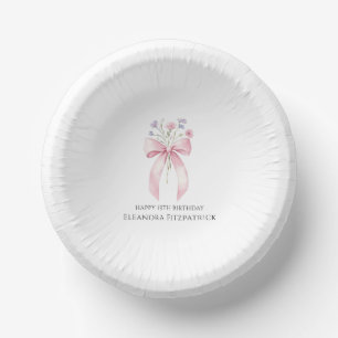 Bols En Carton 19e fête d'anniversaire Custom Bow Fleur sauvage