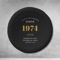 50e anniversaire Nom 1974 Black Gold Elegant Chic