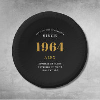 60e anniversaire Nom 1964 Black Gold Elegant Chic