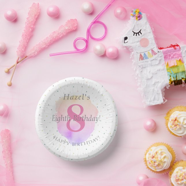 Bols En Carton 8ème anniversaire Jolie Rose Pink Pretty Party (Fête)