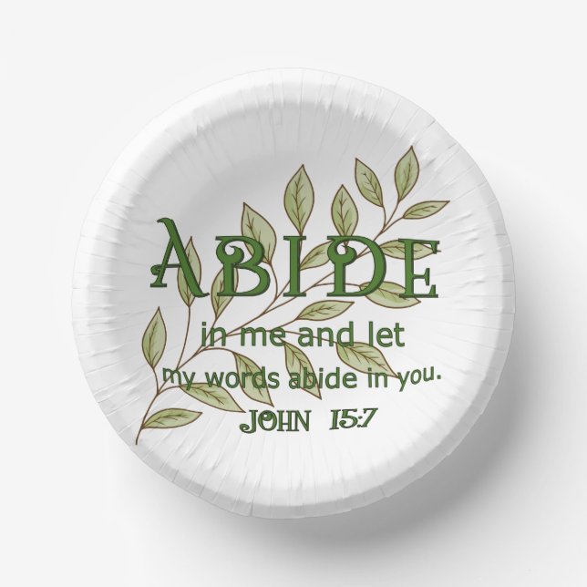 Bols En Carton Abide In Me Christian Paper Bowls (Recto)