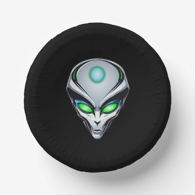 Bols En Carton Alien UFO Abduction espace fête d'anniversaire (Recto)