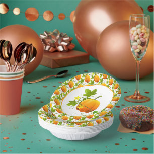 Bols En Carton Aquarelle Citrouille automne saison / Thanksgiving