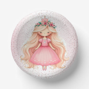 Bols En Carton Aquarelle rose princesse Anniversaire
