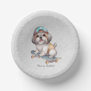 Bols En Carton Aquarelle Shih Tzu Paper Bowl