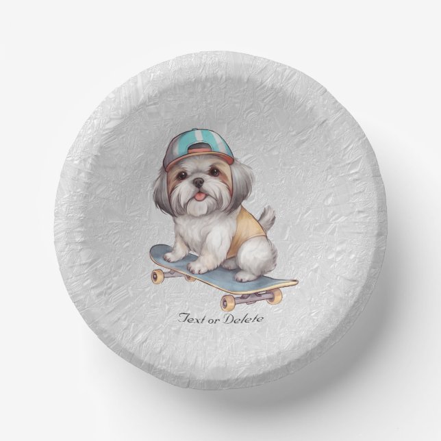 Bols En Carton Aquarelle Shih Tzu Paper Bowl (Recto)