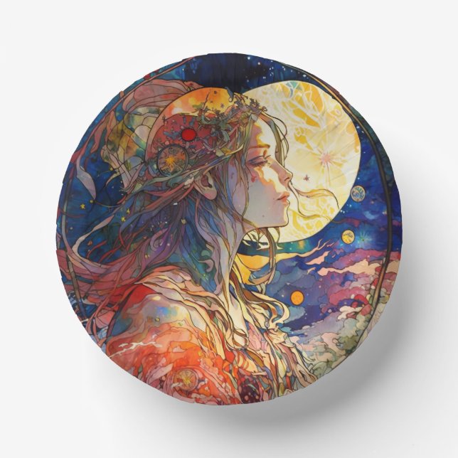 Bols En Carton Aquarelle vibrante des cuillères en papier pour fi (Recto)