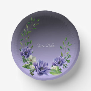 Bols En Carton Aquarelle violet Fleurs Papier Bowls