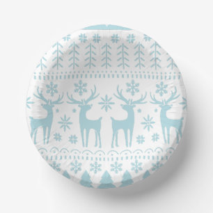 Bols En Carton Arctic Blue Folk Art thème hiver