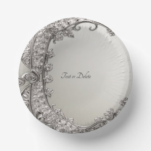 Bols En Carton Argent Orné Moderne