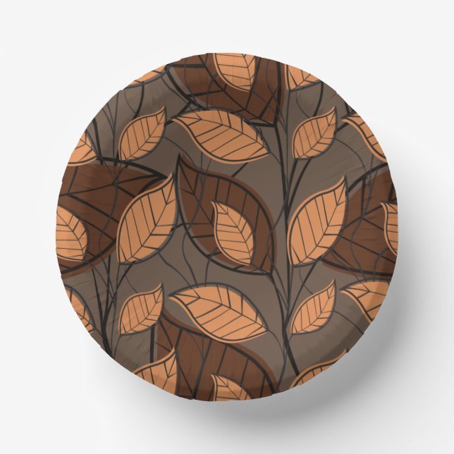 Bols En Carton Automne Feuilles Brown (Recto)