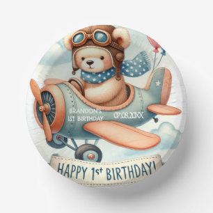 Bols En Carton Avion Boy Bear 1ère fête d'anniversaire