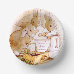 Bols En Carton Baby Shower Fille Classique Peter Rabbit