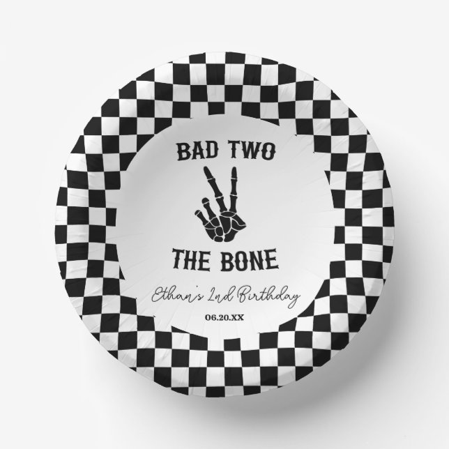 Bols En Carton Bad Two The Bone Skeleton 2e fête d'anniversaire (Recto)