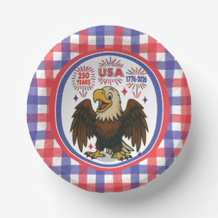 Bols En Carton Bald Eagle avec Fireworks - USA 250 ans 1776-2026